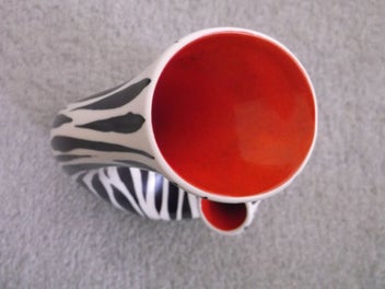 Listing 18 of 18 for Beswick Zebra Red twin twist neck 1950s Retro vase