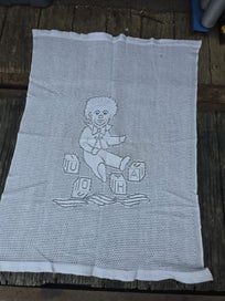 Listing 2 of 2 for 80x66cm White Cotton Crotchet Vintage Baby Blanket