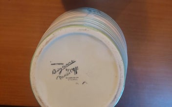 Listing 3 of 3 for Clarice Cliff Bizarre - Vase, pastel banded pattern, c.1930s