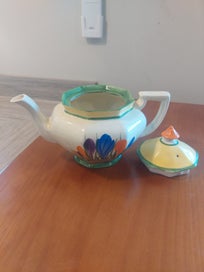 Listing 2 of 3 for Clarice Cliff Bizarre - Teapot, Crocus pattern, c.1930s