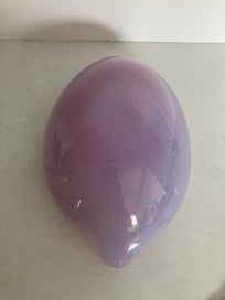 Listing 5 of 11 for Stunning large mid-century Murano bowl opalescent exterior & cranberry interior