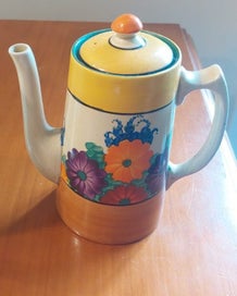 Listing 2 of 3 for Clarice Cliff Bizarre - Coffee pot, Crocus pattern, c.1930s