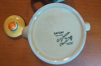 Listing 3 of 3 for Clarice Cliff Bizarre - Coffee pot, Crocus pattern, c.1930s