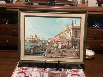 Listing 1 of 8 for Vintage Reproduction print The Molo Venice looking West -Antonio Canaletto