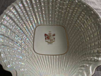 Listing 2 of 8 for Vintage pearlised Shell Shaped Crested Ware bowl Iridescent- Ramsgate