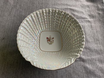 Listing 1 of 8 for Vintage pearlised Shell Shaped Crested Ware bowl Iridescent- Ramsgate
