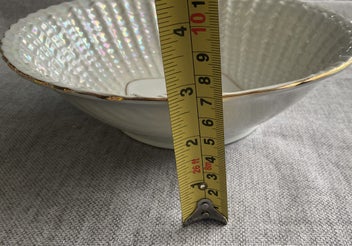 Listing 7 of 8 for Vintage pearlised Shell Shaped Crested Ware bowl Iridescent- Ramsgate