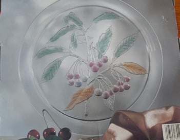 Listing 2 of 4 for Vintage Luminarc Décoré Cherry Glass Platter 32cm - In Box