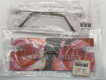 Listing 6 of 6 for Vintage Laura Ashley "Neve" Glasses Frames | Y2K Silver Clover NEW OLD STOCK