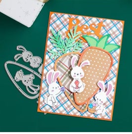 Listing 2 of 3 for - Generic Metal Cutting Dies - Easter Carrot with Bunnies #6