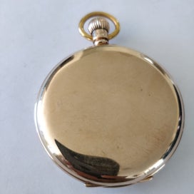 Listing 2 of 19 for 9ct hallmarked JW Benson London Swiss made pocket watch, 94g