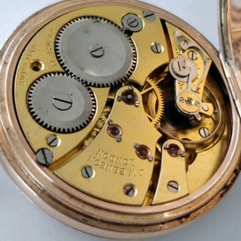 Listing 6 of 19 for 9ct hallmarked JW Benson London Swiss made pocket watch, 94g