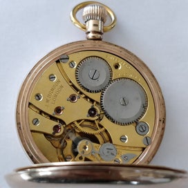 Listing 7 of 19 for 9ct hallmarked JW Benson London Swiss made pocket watch, 94g