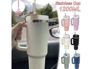 Listing 3 of 10 for 1200ml Stainless Steel Vacuum Cup With Handle And Straw For Drinks