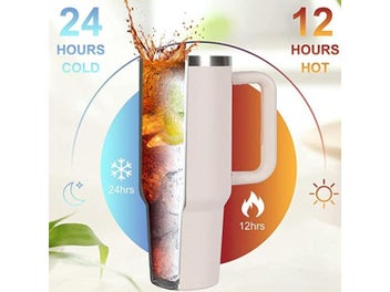 Listing 4 of 10 for 1200ml Stainless Steel Vacuum Cup With Handle And Straw For Drinks