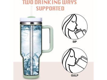 Listing 5 of 10 for 1200ml Stainless Steel Vacuum Cup With Handle And Straw For Drinks