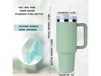 Listing 6 of 10 for 1200ml Stainless Steel Vacuum Cup With Handle And Straw For Drinks