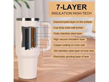 Listing 7 of 10 for 1200ml Stainless Steel Vacuum Cup With Handle And Straw For Drinks