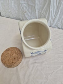 Listing 3 of 4 for Vintage Delft Style Ceramic Jar - Blue & White Windmill Motif