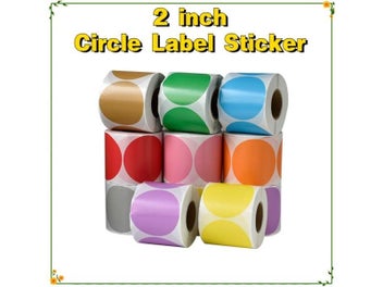 Listing 3 of 10 for 2 Inch Circle Self-Adhesive Thermal Labels 600 Labels/Roll