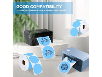 Listing 7 of 10 for 2 Inch Circle Self-Adhesive Thermal Labels 600 Labels/Roll