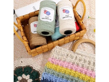 Listing 4 of 10 for 150 Meters 2mm Round Cotton Yarn For Knitting Macrame Crafts