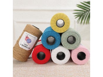 Listing 8 of 10 for 150 Meters 2mm Round Cotton Yarn For Knitting Macrame Crafts