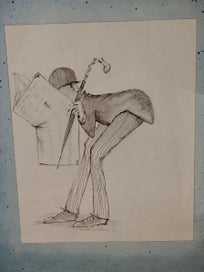 Listing 3 of 4 for Framed Pencil Carircature Drawing in the Style of Al Hirshfeld of the NY Times.
