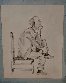 Listing 2 of 2 for Framed Pencil Carircature Drawing in the Style of Al Hirshfeld of the NY Times.