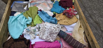 Listing 2 of 2 for $1 = RES wooden crate #71 filled with material, possibly linen as well etc