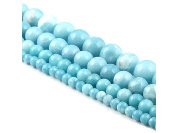 Listing 5 of 8 for Natural Larimar Beads For Women's DIY Jewelry 14''