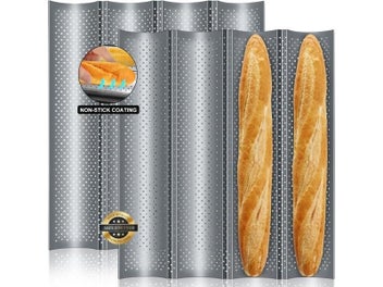 Listing 3 of 10 for French Bread Baking Mould Baguette Pan Groove Waves