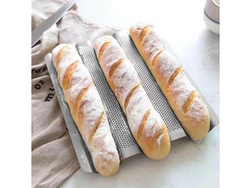 Listing 4 of 10 for French Bread Baking Mould Baguette Pan Groove Waves