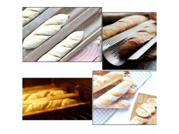 Listing 6 of 10 for French Bread Baking Mould Baguette Pan Groove Waves
