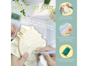 Listing 7 of 10 for 6Pcs Flower Punch Needle Embroidery Kit For Adults DIY