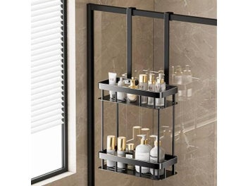 Listing 3 of 10 for Bathroom Punch Free Wall-mounted Storage Rack 1/2 Tiers