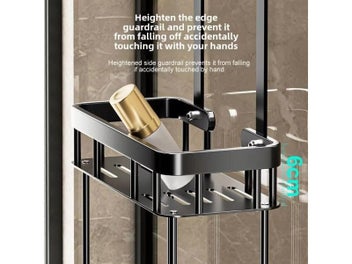 Listing 5 of 10 for Bathroom Punch Free Wall-mounted Storage Rack 1/2 Tiers