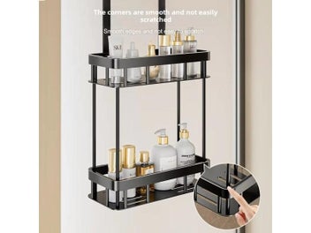 Listing 6 of 10 for Bathroom Punch Free Wall-mounted Storage Rack 1/2 Tiers