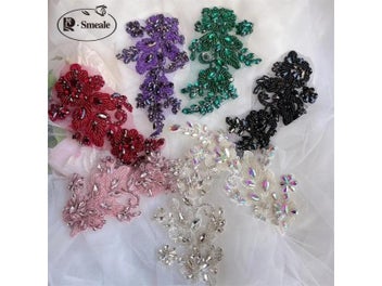 Listing 5 of 10 for Sparkling Rhinestone Flowers DIY Patch For Wedding Dress