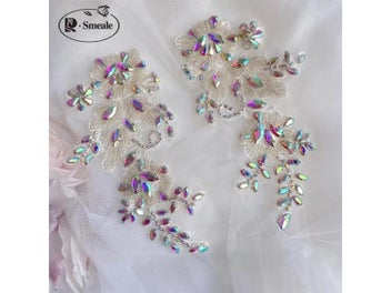 Listing 8 of 10 for Sparkling Rhinestone Flowers DIY Patch For Wedding Dress