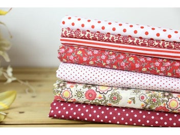 Listing 3 of 9 for 7 Assorted 50CMx50CM Dark Red Cotton Fat Quarters For Doll Clothes