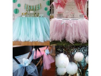 Listing 8 of 10 for White Tulle Rolls 1.6x18M For Party Decoration DIY Crafts