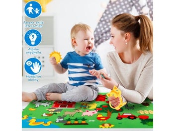 Listing 4 of 10 for 3.5Ft Children's Farm Animals Felt Story Board Set