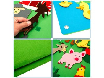 Listing 8 of 10 for 3.5Ft Children's Farm Animals Felt Story Board Set