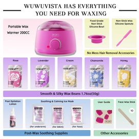 Listing 5 of 7 for Waxing Kit Wuwuvista 23 Items Hair Removal With Warmer And Beads