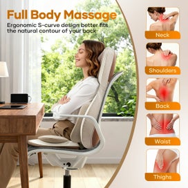 Listing 6 of 14 for Massage Chair Cushion Seat Pad Neck Back Massager