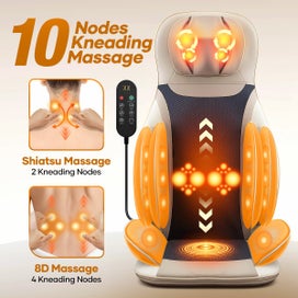 Listing 10 of 14 for Massage Chair Cushion Seat Pad Neck Back Massager