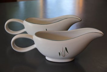 Listing 4 of 10 for Vintage Denby Greenwheat Long Shape Sauce Boat X 2