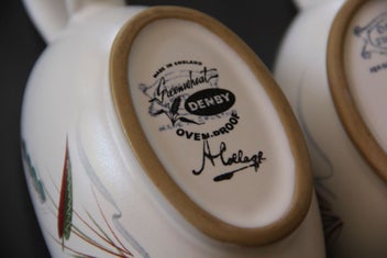 Listing 5 of 10 for Vintage Denby Greenwheat Long Shape Sauce Boat X 2