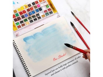 Listing 7 of 9 for 3 Round Squirrel Hair Watercolor Brush Set For Art Painting